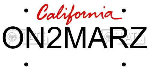 ON2MARZ California License Plate