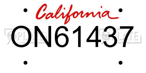 ON61437 California License Plate