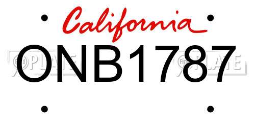 ONB1787 California License Plate