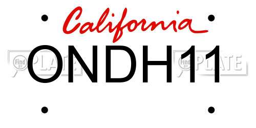 ONDH11 California License Plate
