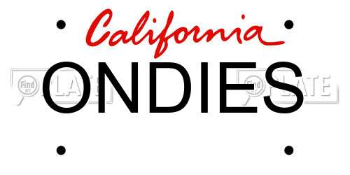 ONDIES California License Plate