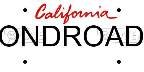 ONDROAD California License Plate