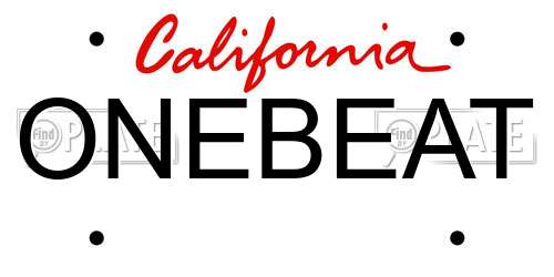 ONEBEAT California License Plate