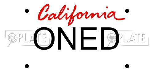 ONED California License Plate
