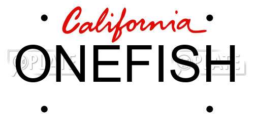ONEFISH California License Plate