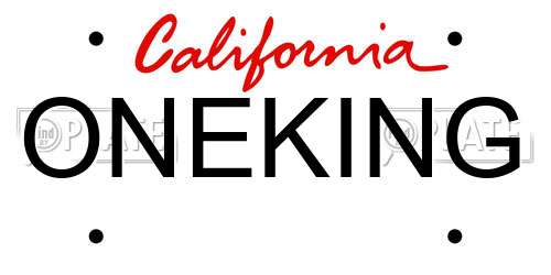 ONEKING California License Plate