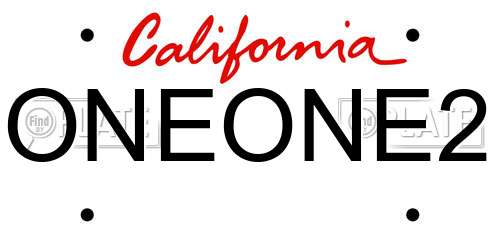 ONEONE2 California License Plate