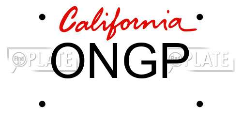 ONGP California License Plate