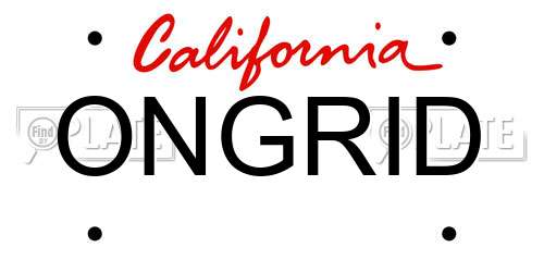 ONGRID California License Plate