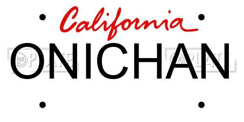 ONICHAN California License Plate