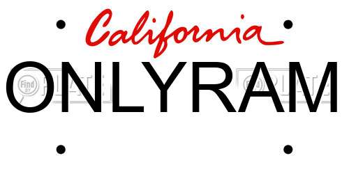 ONLYRAM California License Plate