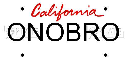 ONOBRO California License Plate