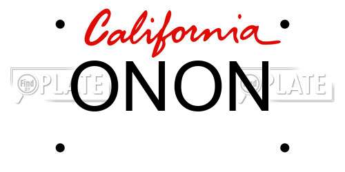 ONON California License Plate