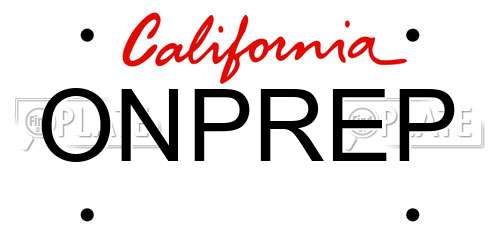 ONPREP California License Plate