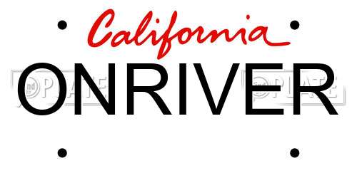 ONRIVER California License Plate