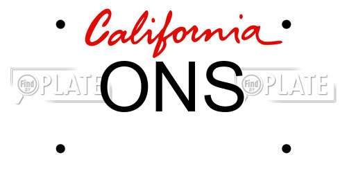 ONS California License Plate