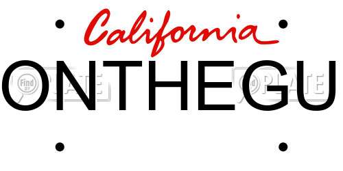 ONTHEGU California License Plate