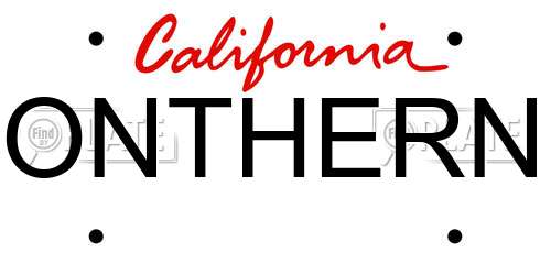 ONTHERN California License Plate
