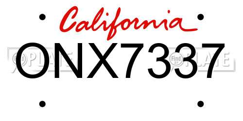 ONX7337 California License Plate