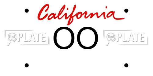 OO California License Plate