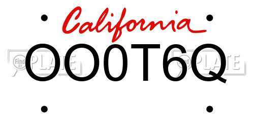 OO0T6Q California License Plate