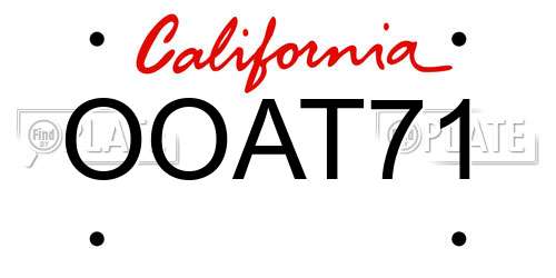 OOAT71 California License Plate