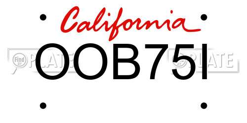 OOB75I California License Plate