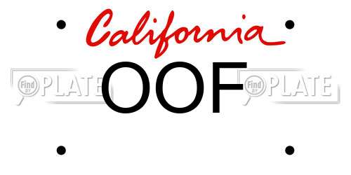 OOF California License Plate