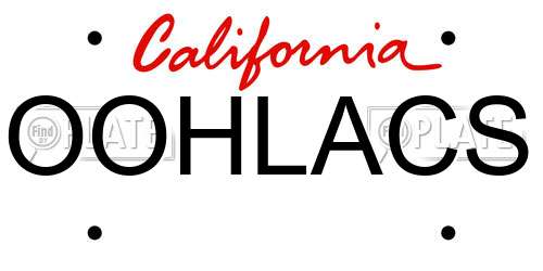 OOHLACS California License Plate