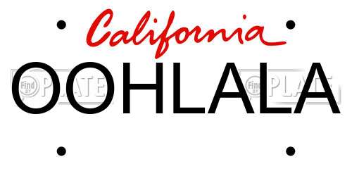OOHLALA California License Plate
