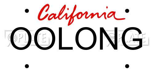 OOLONG California License Plate