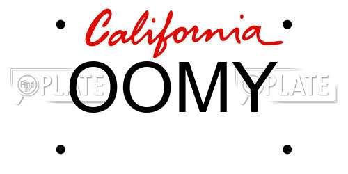 OOMY California License Plate
