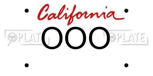 OOO California License Plate