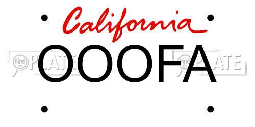 OOOFA California License Plate