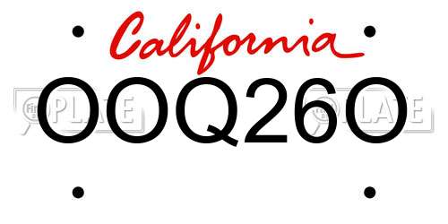 OOQ26O California License Plate