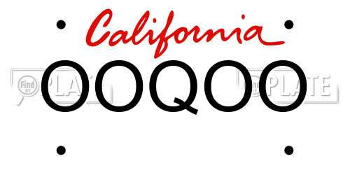 OOQOO California License Plate