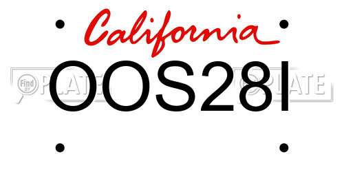 OOS28I California License Plate