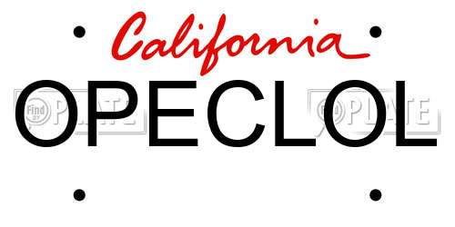 OPECLOL California License Plate