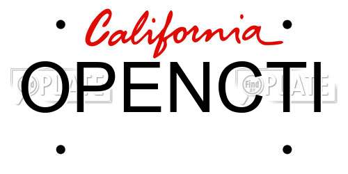 OPENCTI California License Plate
