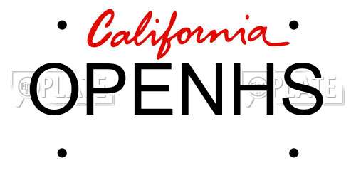 OPENHS California License Plate