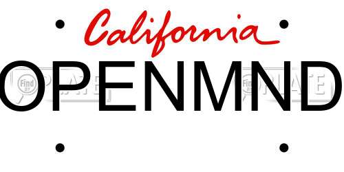 OPENMND California License Plate