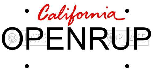 OPENRUP California License Plate