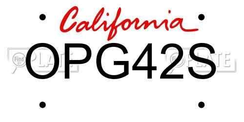 OPG42S California License Plate