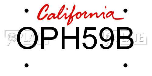 OPH59B California License Plate