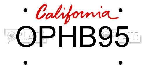 OPHB95 California License Plate