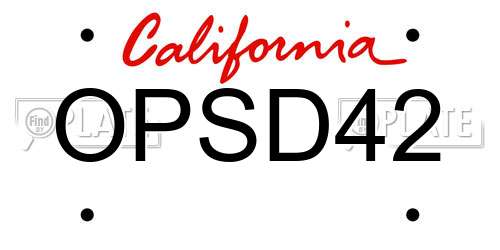 OPSD42 California License Plate