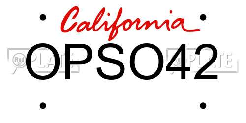 OPSO42 California License Plate