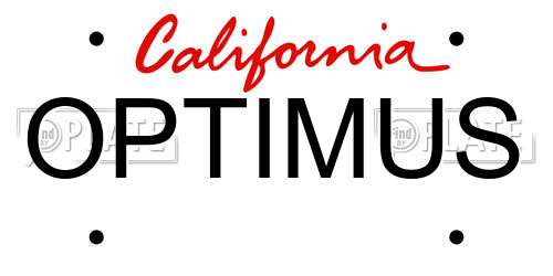 OPTIMUS California License Plate