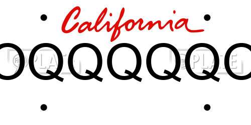 OQQQQQO California License Plate