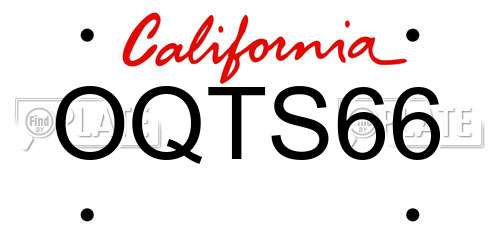 OQTS66 California License Plate